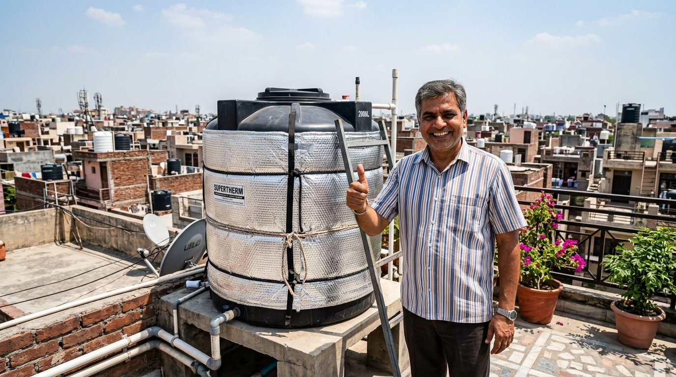 Water Tank Cover Rooftop Demo with Indian Actor